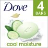 Dove Cool Moisture Cucumber & Green Tea Beauty Bar, 3.75 oz, 4 Bars