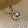 Nature's Beauty in a Pendant: 925 Sterling Silver Necklace with 8-8.5mm Sea Water White Pearls - Perfect Birthday Gift for Women