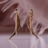 European And American Beauty Earrings Jewelry Personalized Design Micro-set Rose Gold