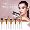 10 pcs makeup brush set  Portable fashion high-end beauty tool set (White  Golden) with bag