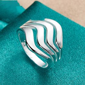 West Lake Beauty Silver Jewelry Minimalist Geometric Ring (Color: MR084, size: No.8)