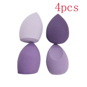 Different Sizes Makeup Sponge Dry&amp;Wet Use Cosmetic Puff Sponge maquiagem Foundation Powder Blush Beauty Tools with Storage Box (Color: Purple)