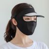 Women Thin Breathable Ice Silk Sunscreen Long Neck Full Face Mask Summer UV Protection Beach Beauty Sun Hat